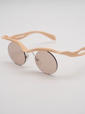 Prada Morph Peach Pink Sunglasses Round Frame SPR A18 18Q-4I2